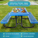 Outdoor Steel Picnic Rectangular Table With Umbrella Pole by HouseOfZazla