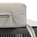 4-Piece Rope Patio Furniture Set, Outdoor Furniture with Tempered Glass Table, Patio Conversation Set Deep Seating with Thick Cushion for Backyard Porch Balcony (Grey)