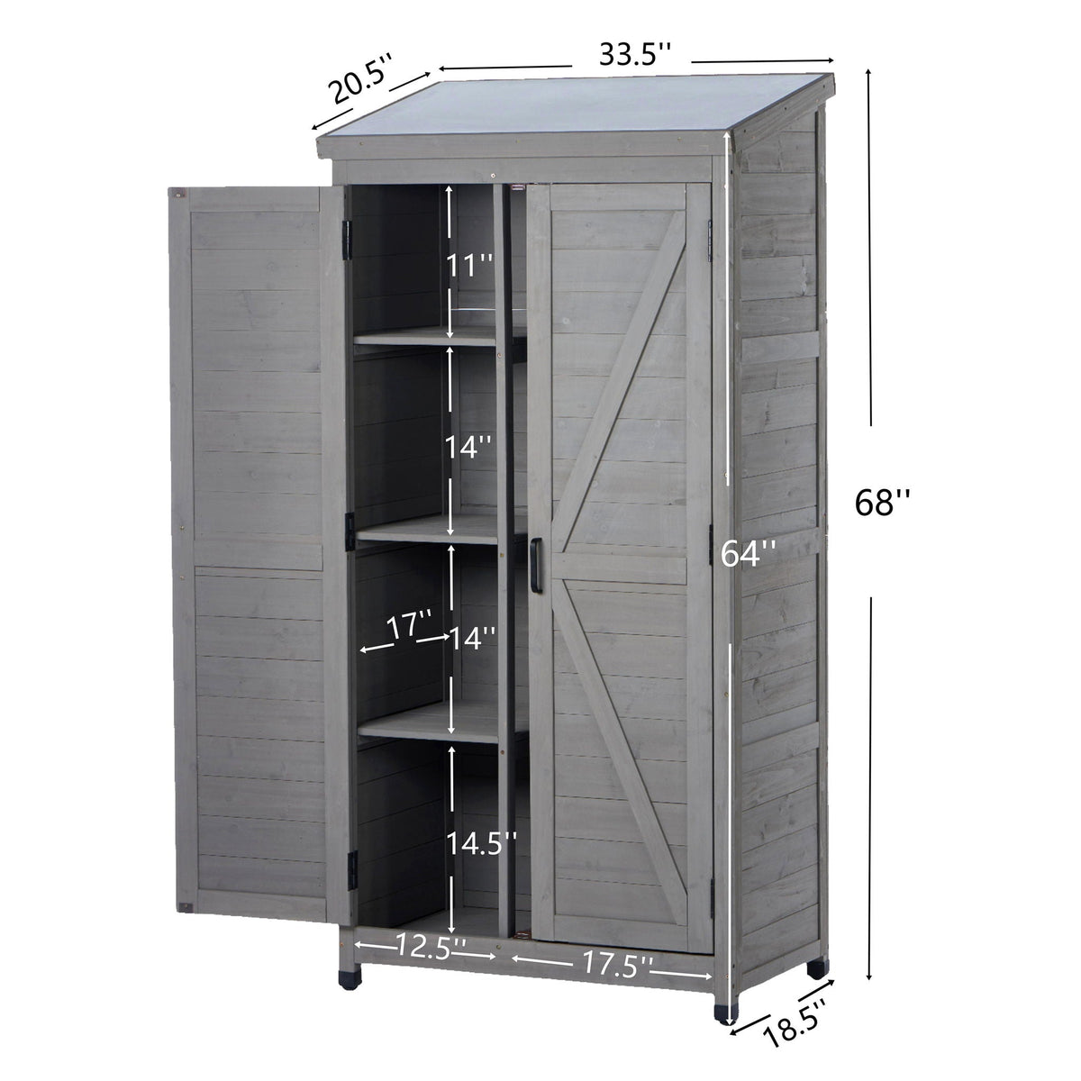 Outdoor Storage Shed With Vertical Tool Cabinet For Backyard, photo 15 of 35