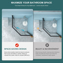 Diamond Shaped Corner Shower Door, Inward Sliding, Stainless Steel Frame by HouseOfZazla