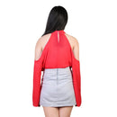 Off-the-Shoulder Blouse with V-Neck and Long Sleeves by LJGDeals