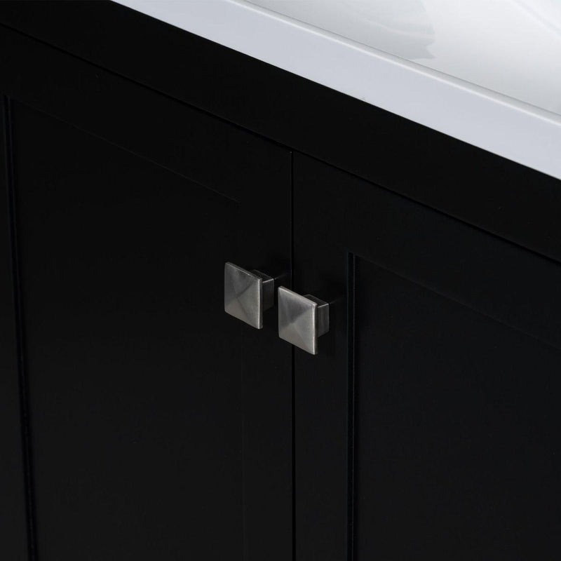 30' Black Bathroom Vanity with Single Sink, Combo Cabinet Undermount Sink, Bathroom Storage Cabinet with 2 Doors and a Drawer, Soft Closing, Multifunctional Storage, Solid Wood Frame