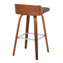 Maya - Mid Century Modern Fixed Height Barstool With Swivel With Square Footrest (Set of 2) by HouseOfZazla