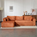 Compression Sectional Couch With Comfy Chaise, Boneless L Shape Sofa With Deep Seat by HouseOfZazla