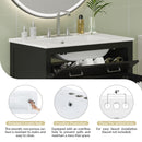 Bathroom Vanity With Ceramic Sink, Modern Single Bathroom Cabinet With 2 Doors And A Shelf, Soft Close Doors by Unique Piece Furniture