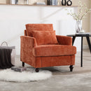 Modern Mid Century Wood Frame Armchair With Tufted Design by Unique Piece Furniture