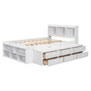 Bed With Bookcase Headboard, Under Bed Storage Drawers And Bed End Storage Case by HouseOfZazla