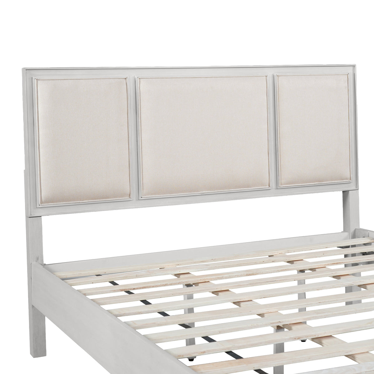 Queen Size Wooden Bed Frame with Upholstered Headboard, photo 10 of 10