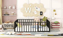 Metal Floor Bed Frame With Fence And Door by HouseOfZazla