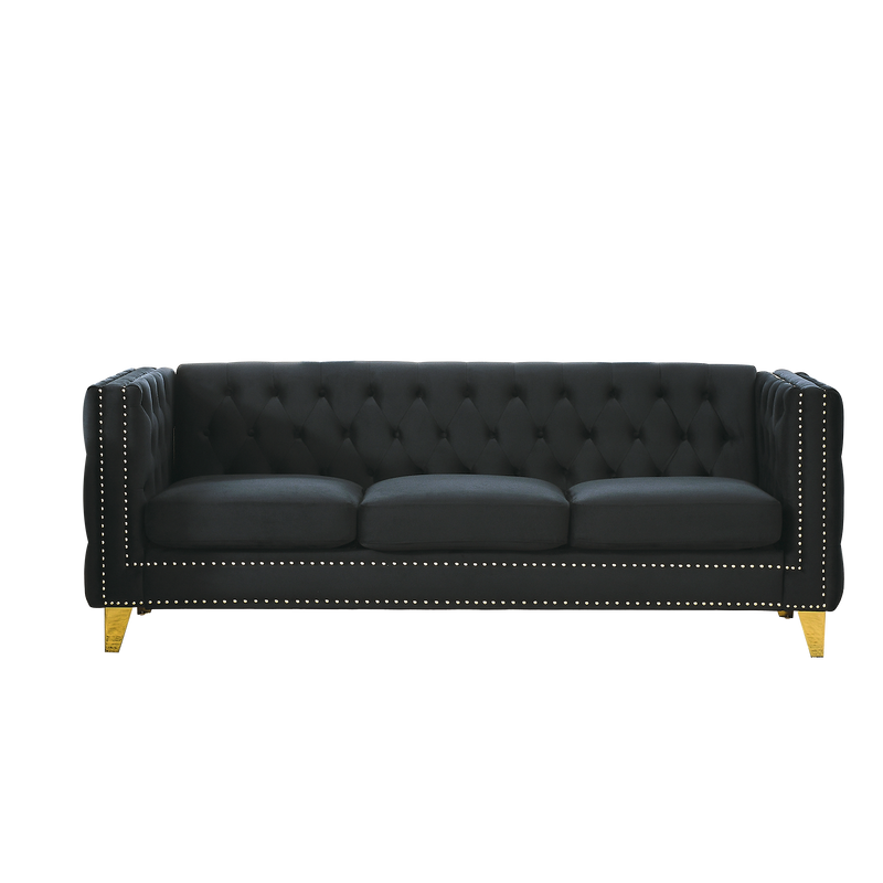 3-seater + 2-seater Combination sofa.BLACK VELVET