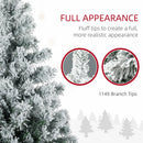 HOMCOM 7.5ft Tall Prelit Artificial Christmas Tree