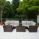 Outdoor Wicker Sectional With Weather Resistant Cushions And Table by Unique Piece Furniture