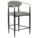 Tina Fabric Upholstered Counter Chair Dark Grey (Set of 2)