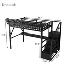 Loft Bed With Desk And Charging Station With Stairs And Light by Unique Piece Furniture