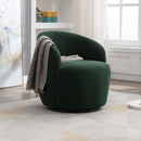Teddy Fabric Swivel Accent Armchair Barrel Chair With Powder Coating Metal Ring by Unique Piece Furniture