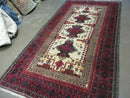4' X 7' Vintage Handmade Pakistan Turkoman Bokhara Balouch Woven Wool Rug Nice