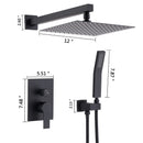 12" Ceiling Mount Shower System With Rain Mixer And Handheld Shower by HouseOfZazla