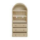Arched Kitchen Pantry, Modern Farmhouse Wood Kitchen Storage Cabinets, Arched Storage Display Cabinet With Adjustable Shelves, Versatile Cupboard For Kitchen, Dining Room, Living Room - Natural by HouseOfZazla