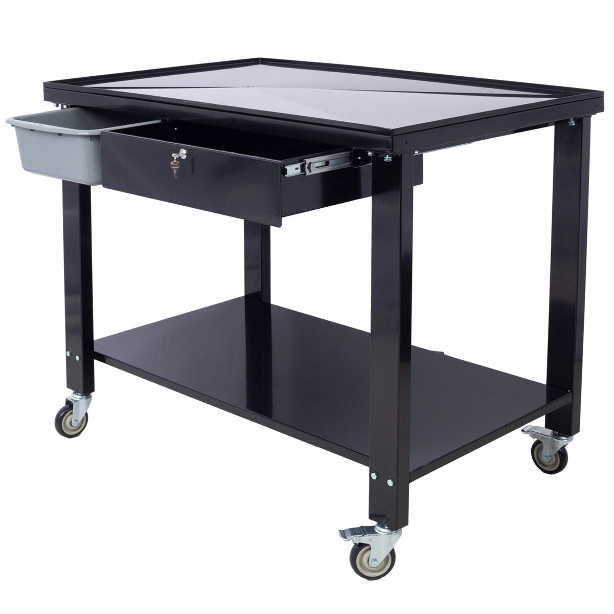 Transmission Teardown Work Station 1 / 2 Ton Capacity Sloping Drain Table Locking Drawer Removable Drain Basin Full-Width Lower Shelf Four 4" Caster Wheels, photo 2 of 36
