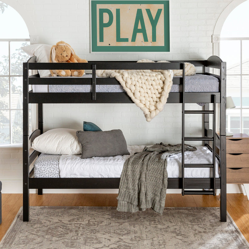 Carolina Transitional Solid Wood Twin-over-Twin Bunk Bed