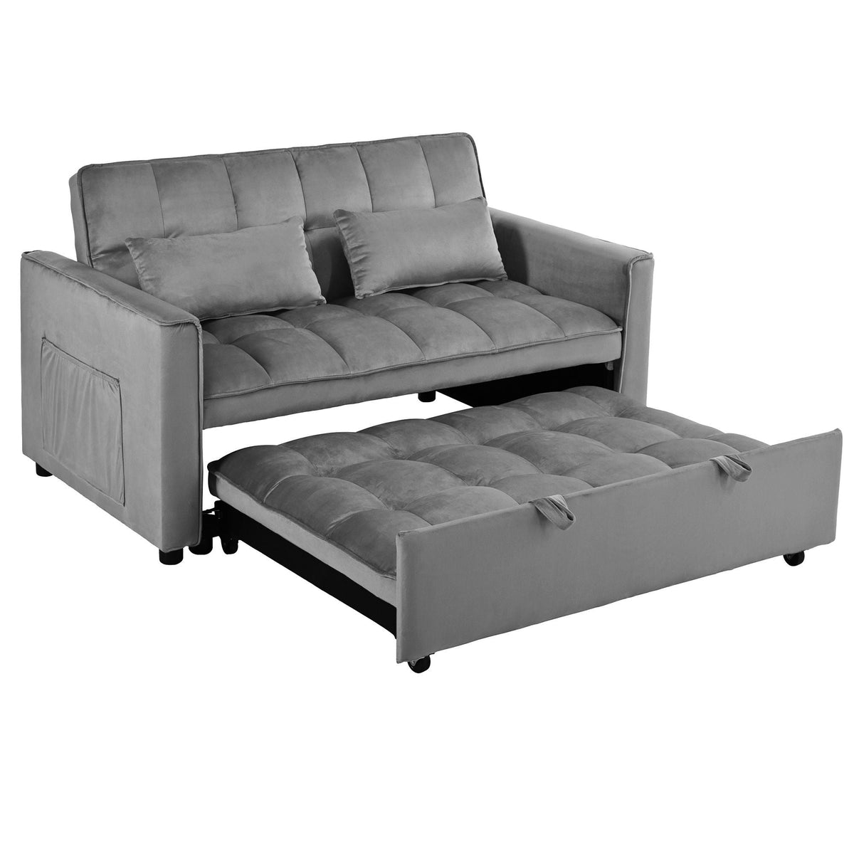 3 In 1 Pull Out Couch Convertible Sofa Bed With Reclining Backrest, photo 15 of 35