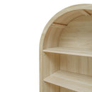 Arched Kitchen Pantry, Modern Farmhouse Wood Kitchen Storage Cabinets, Arched Storage Display Cabinet With Adjustable Shelves, Versatile Cupboard For Kitchen, Dining Room, Living Room - Natural by HouseOfZazla