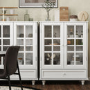 Minimalist Buffet Cabinet With Double Glass Doors And Drawer by HouseOfZazla