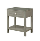 Dylan - Wooden End Side Table Nightstand With Glass Top And Drawer by HouseOfZazla