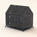 45' Heavy Duty Dog Crate Indestructible Pet Dog Cage Crate Kennel with Roof Top 2 Doors Removable Trays, Lockable Wheels, Escape-Proof for High Anxiety Large/Extra Dogs
