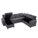 Convertible U-Shaped Sectional Sofa Bed With USB Ports And Storage by HouseOfZazla