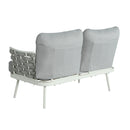 Mariano Steel 4-Pieces Conversation Set, Off White & Grey by HouseOfZazla