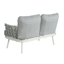 Mariano Steel Loveseat and Table, Off White & Grey by HouseOfZazla
