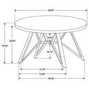 Vellux - 5 Piece Round Dining Table Set With Concrete Top Upholstered Chairs - Gunmetal