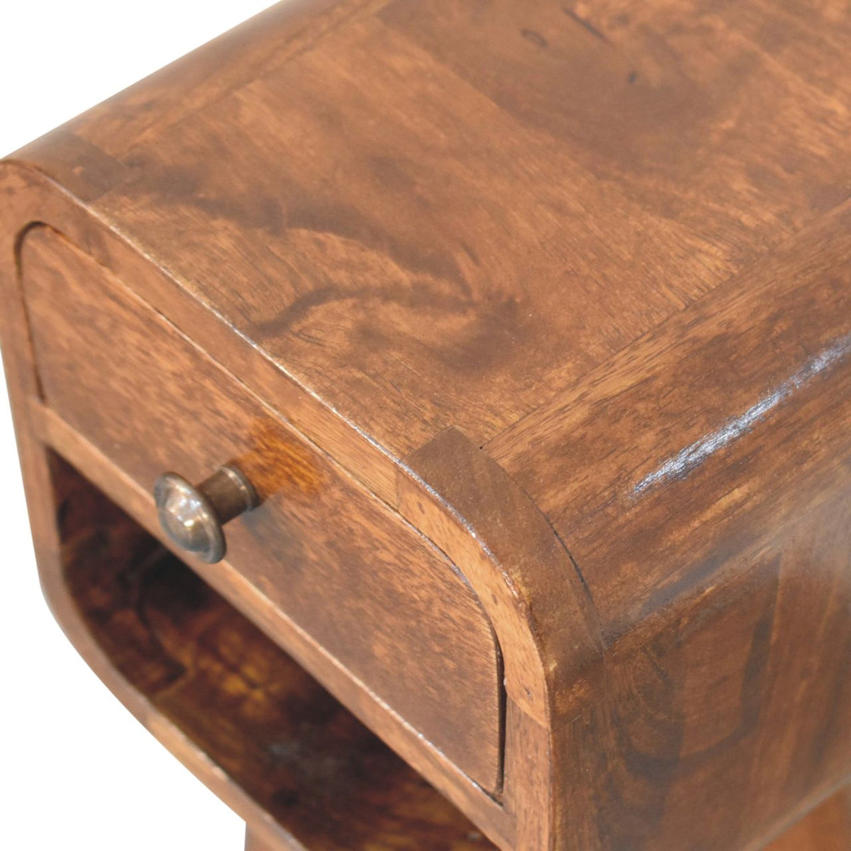 Solid Wood Extra Mini Chestnut Curve Lower Nightstand, photo 6 of 10