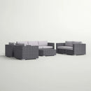 7 Person Outdoor Seating Group With Cushions - Gray / Silver by HouseOfZazla