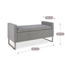 Upholstered Ottoman Bench With Storage - Dark Gray by HouseOfZazla