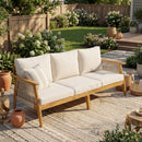 Outdoor Acacia Wood and Rope 3 Seater Patio Sofa by HouseOfZazla