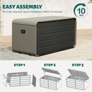200 Gallon Plastic Deck Box with Lock and Waterproof Lid by HouseOfZazla