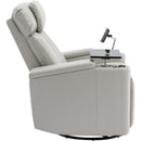 270° Power Swivel Recliner Home Theater Chair With Hidden Arm Storage, LED Light, Cup Holder, And Tray Table by HouseOfZazla