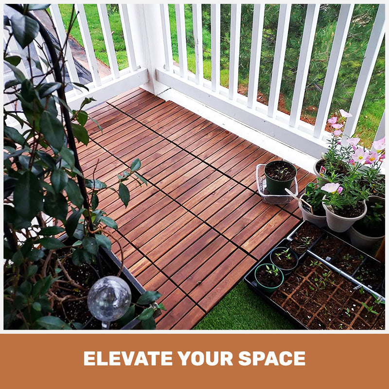 10 PCS Interlocking Acacia Hardwood Deck Tiles, photo 7 of 10