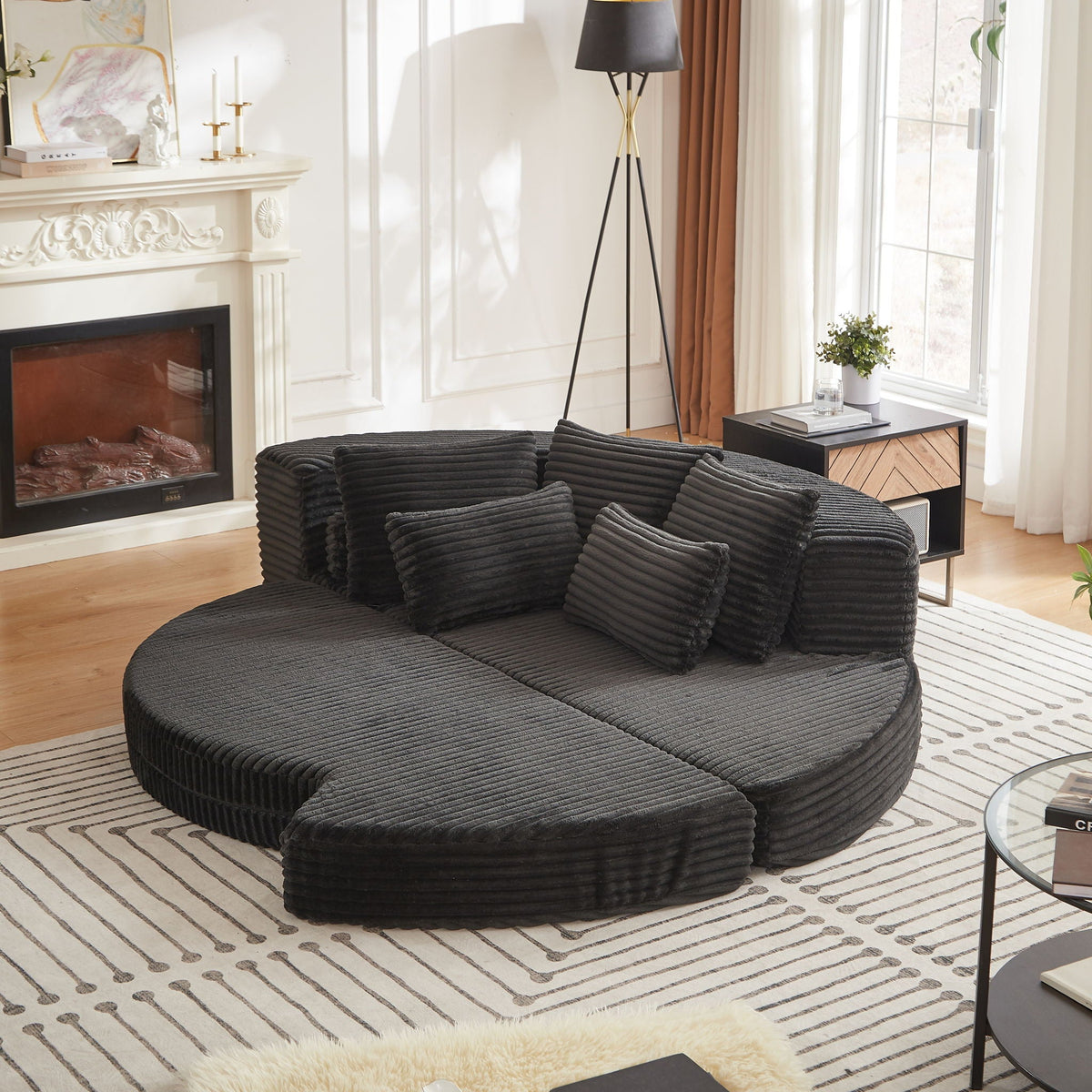 Semi Circular 2 In 1 Sofa Bed With Neck Pillow, photo 22 of 40