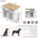 Modern Style 2 In 1 Pet Friendly Dog Crate Kitchen Island End Table Metal Pine - Natural / White by Unique Piece Furniture