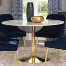 Raleigh - Pedestal Dining Table - White Marble by HouseOfZazla