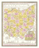 Vintage Map of Ohio 1844