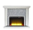 Noralie Mirrored & Faux Diamonds Fireplace by HouseOfZazla