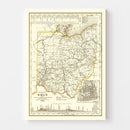 Vintage Map of Ohio 1845