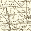 Vintage Map of Ohio 1845