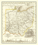 Vintage Map of Ohio 1845