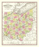 Vintage Map of Ohio 1854