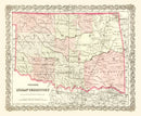 Vintage Indian Territory Map (Oklahoma) 1872